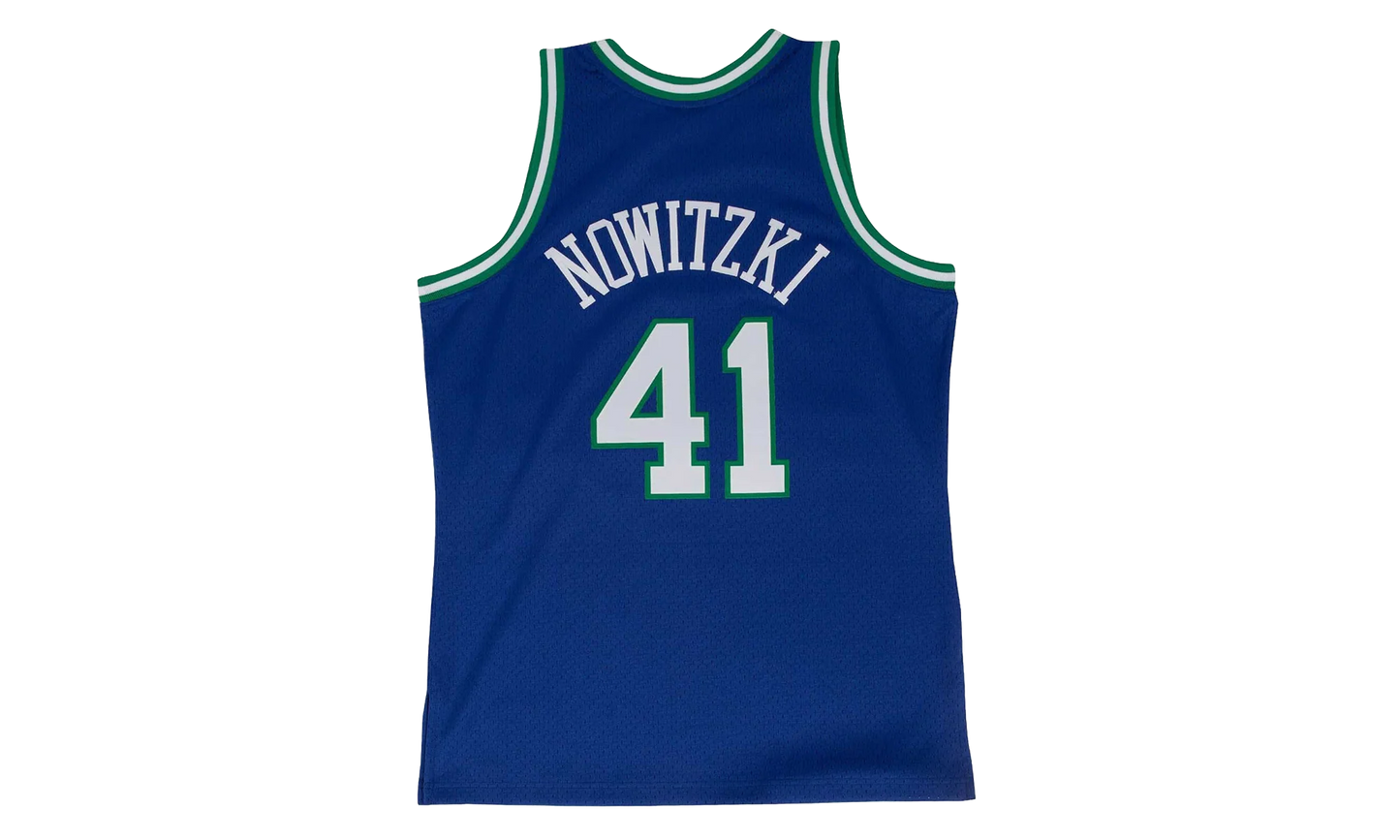 NBA Dirk Nowitzki Swingman Road Jersey "1998 Dallas Mavericks - Royal" SMJYGS18158 DMAROYA98DNO