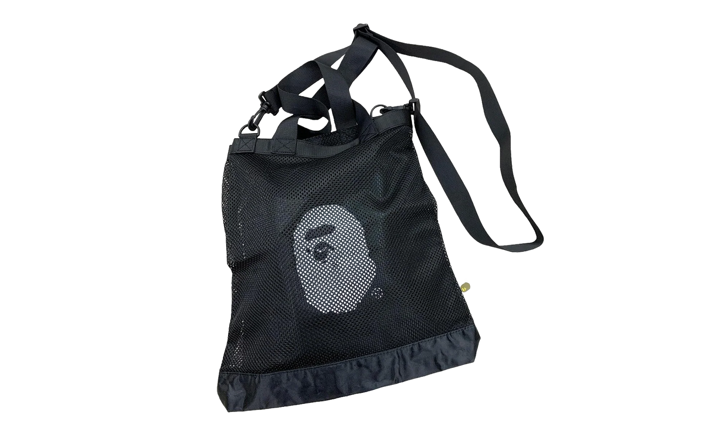 A Bathing Ape 'Ape Head' Mesh Bag "Black" RA 1002