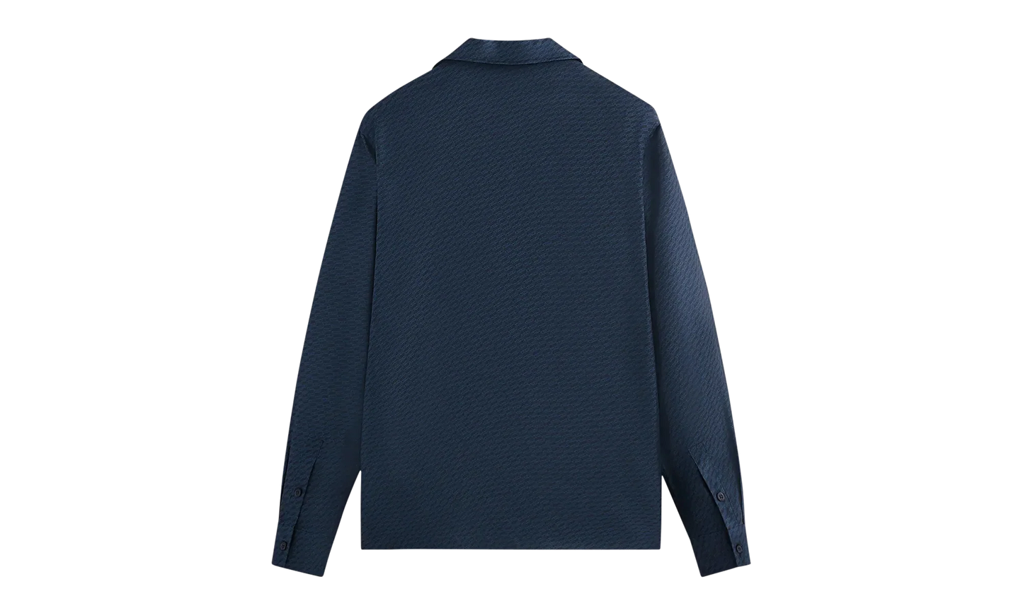 Monogram Silk Long-Sleeve Thompson Camp Shirt "Nocturnal" KHM031515 413