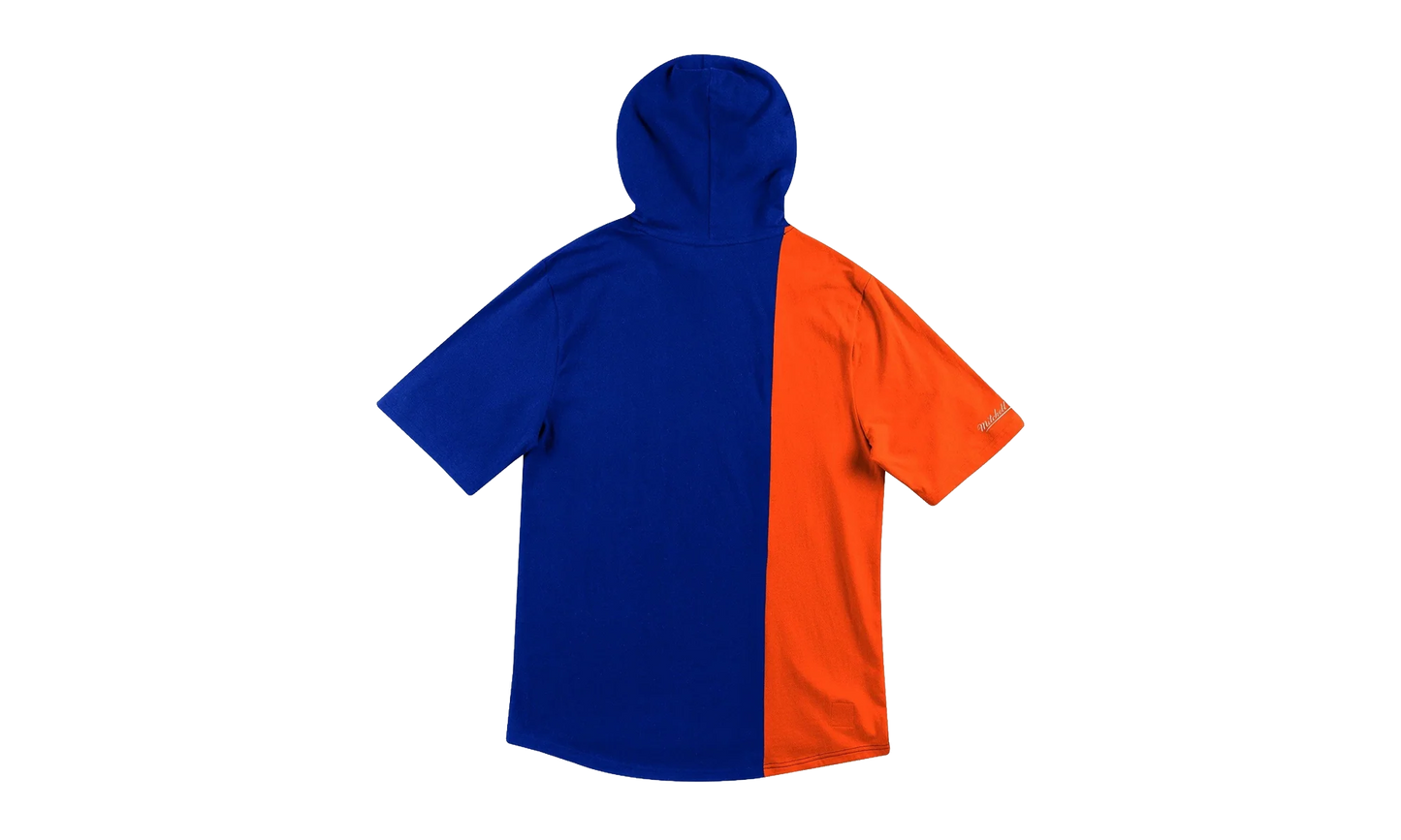 NBA Short Sleeve Split Hoodie "New York Knicks - Royal / Orange" HDSSAJ19008 NYKRYOR
