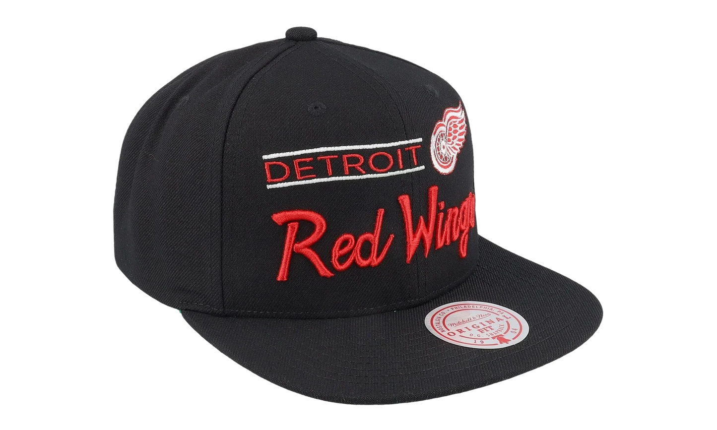 NHL Retro Lock Up Snapback Cap "Detroit Red Wings - Black" 6HSSLD21213 DRWBLCK