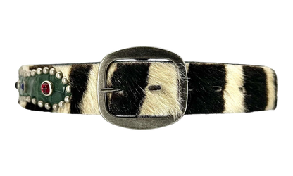 Reptile Studded Fur Belt "Black" GDRSFBB
