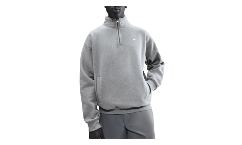 Solo Swoosh Fleece Quarter Zip Top "Dark Grey Heather / Light Smoke Grey / White" HV1094 063