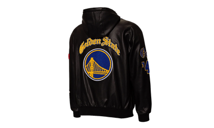 Lightweight Vegan Zip-Up Hooded Jacket "Golden State Warriors 1946" NBA 147BLKDE WAR