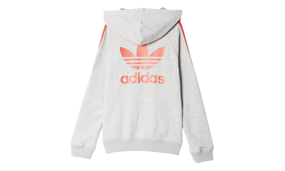 OriginalsTrefoil Hoodie GS "Medium Grey Heather / Red" S96086