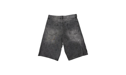 Embossed Jean Shorts "Black" 10049739