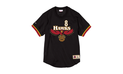 NBA Steve Smith Name & Number Mesh Crewneck Shirt "Atlanta Hawks - Black" BA8X4G AHA K KUQ