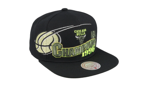 NBA Hardwood Classics 96 Champ Flipside Snapback Cap "Chicago Bulls - Black" HS8039 CBUBLCK