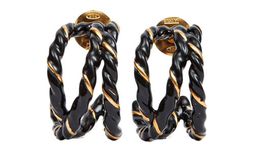 GOLD PLATED TWISTED EARRINGS "Black / Gold" SM1VG0051P6477967