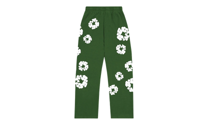 Cotton Wreath Open Hem Sweatpants "Green" DT414