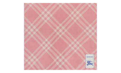 MU Wide Check Wool Silk Scarf "Sugar Pink" 8123251