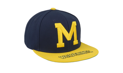 NCAA Logo Bill Snapback Cap "Michigan Wolverines - Navy / Yellow" HHSS4533 UMIYYPPPNYYW