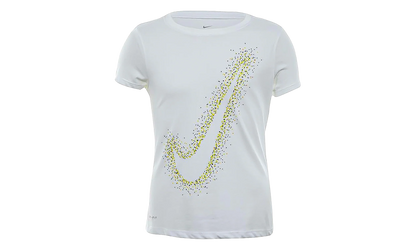 Swoosh‑print T‑shirt Big Kids "White" AH2107 100