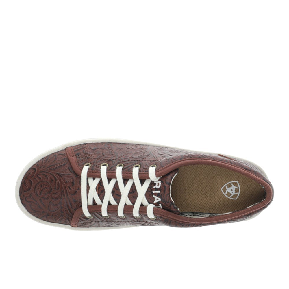 Skylar Floral Embossed Platform Lace Up Sneakers