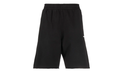 Diagonal Helvetica Sweatshorts "Black / White" OMCI006C99FLE0011001