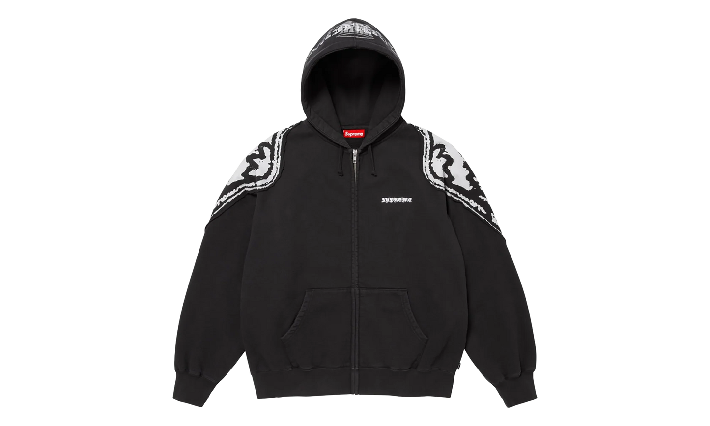Wings Zip Up Hooded Sweatshirt "Black" SU27001