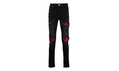MX1 Ultra Suede Patch Jeans "Aged Black Red" AW22MDS010 023