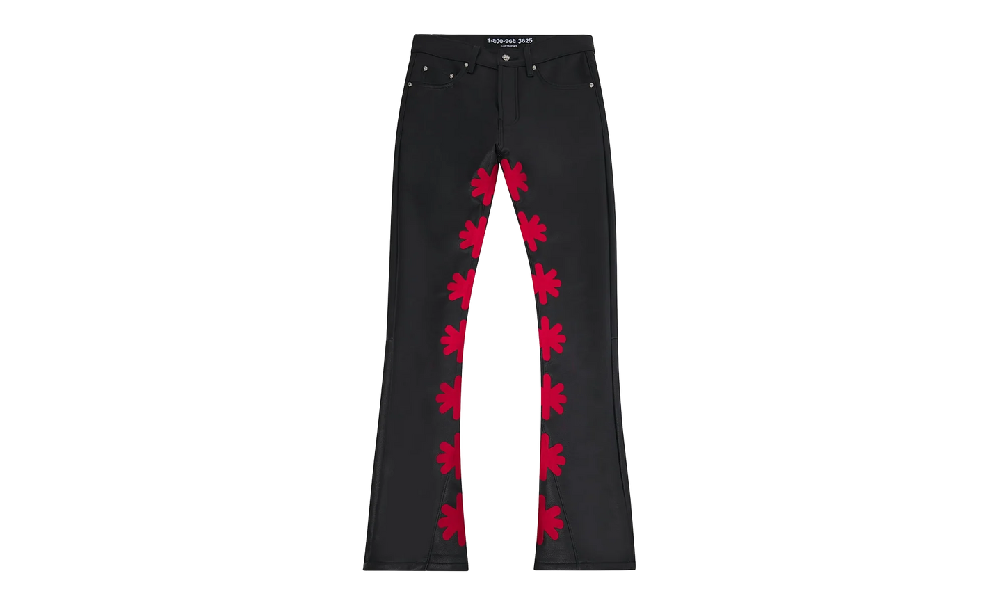 Leather Pant "Red / Black" LSLPBR