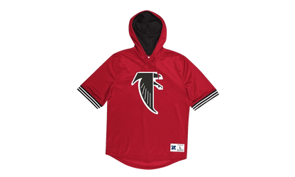 NFL Unbeaten Short Sleeve Mesh Hoodie "Atlanta Falcons - Scarlet" MSHSAJ19029 AFASCAR