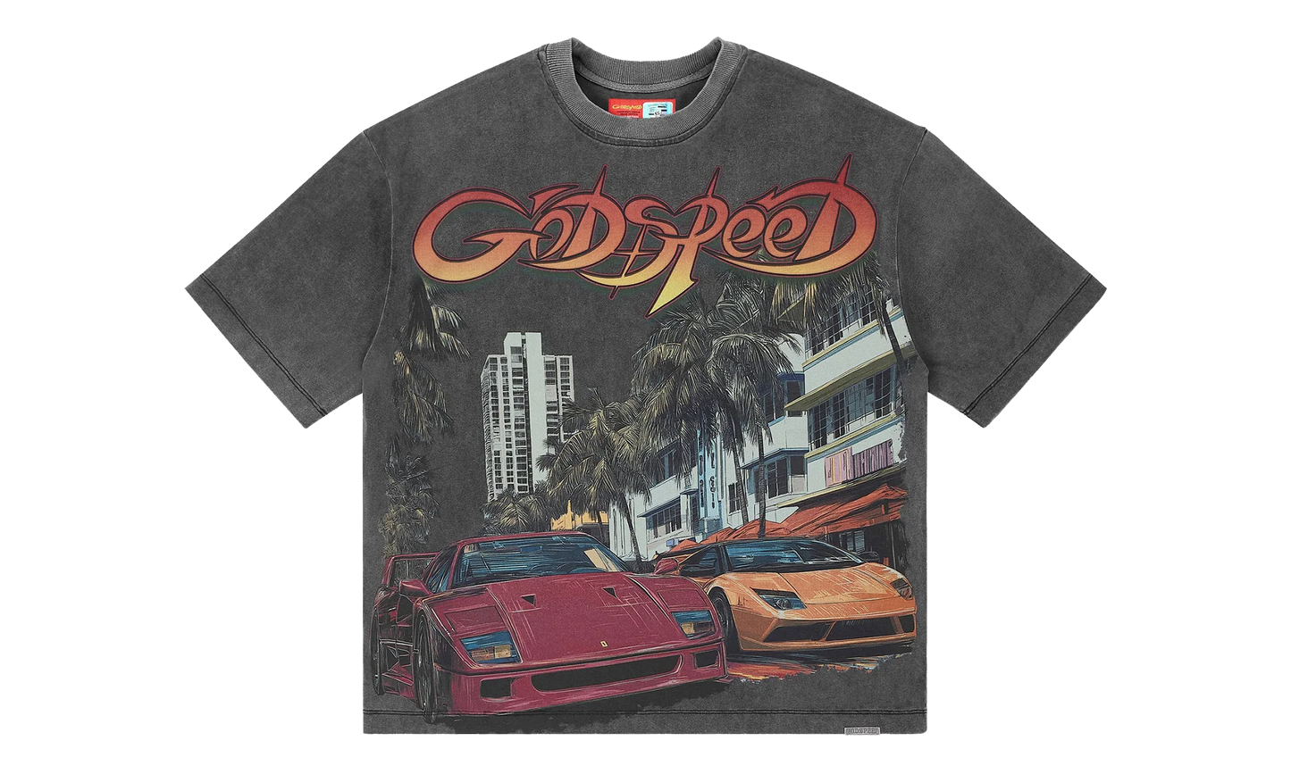 South Beach Drive Miami Superrun T-Shirt "Grey Wash" GS187