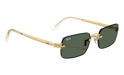 Ray-Ban Rimless "A$AP Rocky - Polished Arista Gold with Dark Green Lens" RB3928 001 71