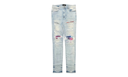 MX1 Bandana Patch Jeans "Light Indigo Rainbow" AMRBLI USED 1 NEW