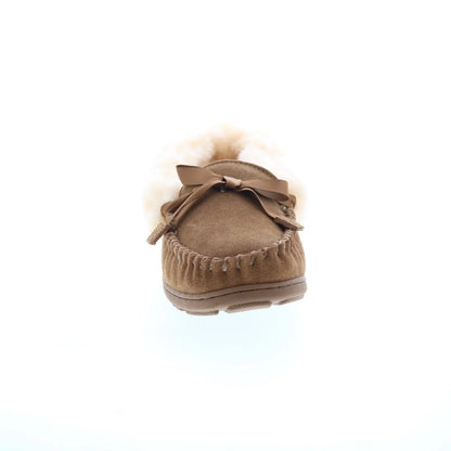 Bearpaw Indio 2165W-220 Womens Brown Suede Slip On Loafer Slippers Shoes