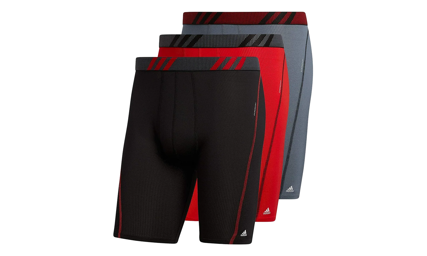 Sport Performance Mesh Boxer Brief Underwear (3 Pack) "Black / Gray / Red" A166 0144944
