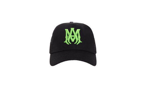 MA Logo Trucker Hat "Black Neon Green" MDS357 002