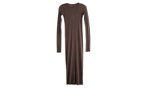 Rib Long-Sleeve Dress WMNS "Macassar" RP01F6546 RC 53