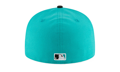 59FIFTY Florida Marlins Basics 1997 World Series Patch Fitted Hat "Nitro Teal / Black" 123451289605