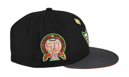 59FIFTY California Angels 50th Anniversary Patch Fitted Hat "Black / Orange" 123451292336