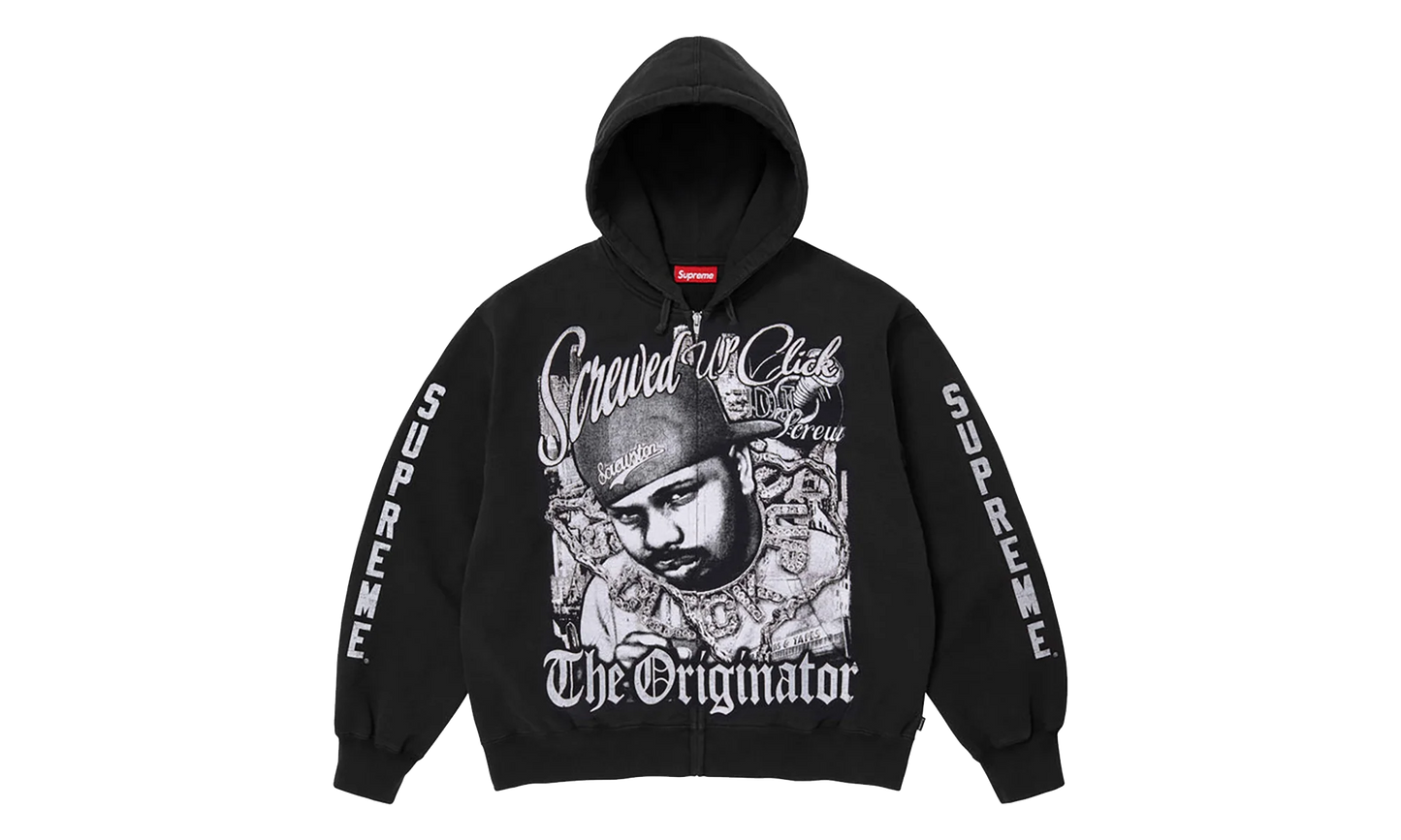 DJ Screw Zip Up Hooded Sweatshirt "SS26 - black" SU27355
