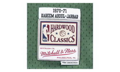 NBA Kareem Abdul-Jabbar Swingman Jersey "1970 Milwaukee Bucks - Green" SMJYAC18107 MBUDKGN70KAB