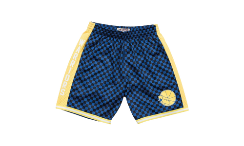 NBA Checked Swingman Shorts "Golden State Warriors - Blue" BA3A4I GSW B N0C