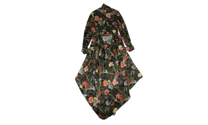 Floral Long Draped Dress "Black" 82NGG-OW-254