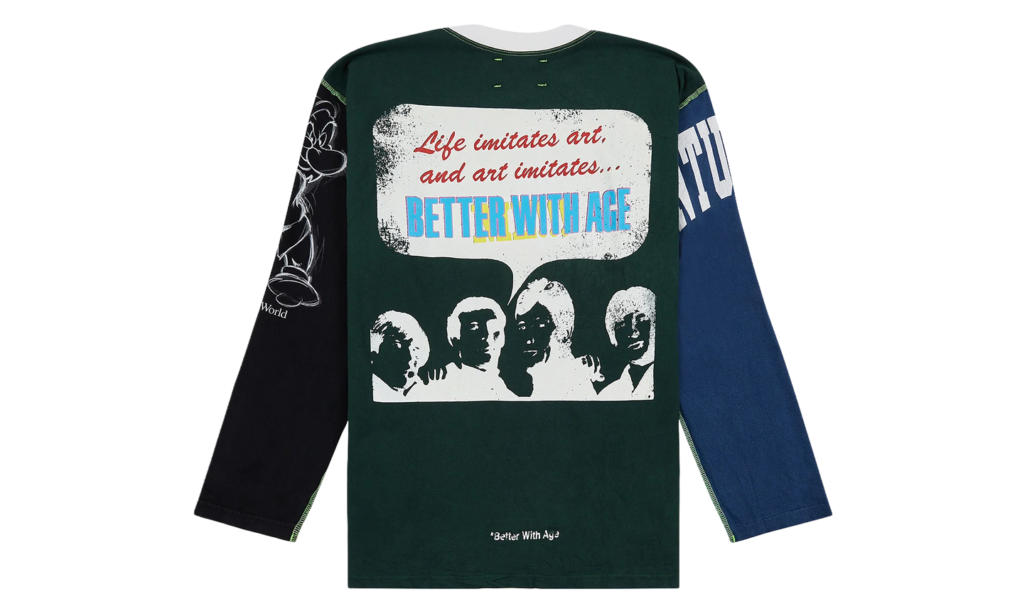 Disco Reversible Long-Sleeve Tee "White" BWA64