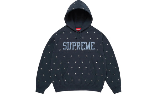 Stars Studded Hooded Sweatshirt "FW25 - Navy" SU26907