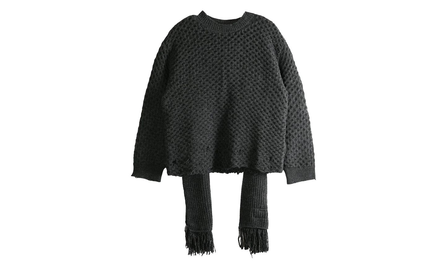 Knit Scarf "Dark Grey Melange" S52HL0049 M13132 855M