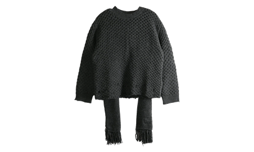 Knit Scarf "Dark Grey Melange" S52HL0049 M13132 855M