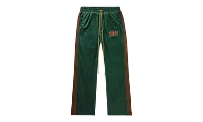 Crest-Embroided Velvet Track Pants "Green" 00537 10005RCEVTP GREE
