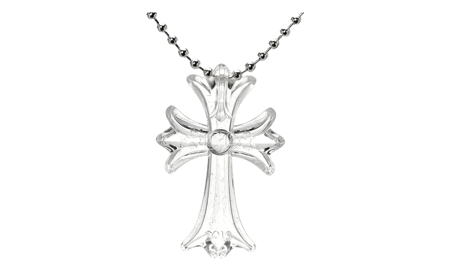 Silicone Cross Necklace "Clear" CHRM1043