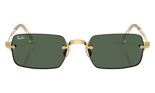 Ray-Ban Rimless "A$AP Rocky - Polished Arista Gold with Dark Green Lens" RB3928 001 71