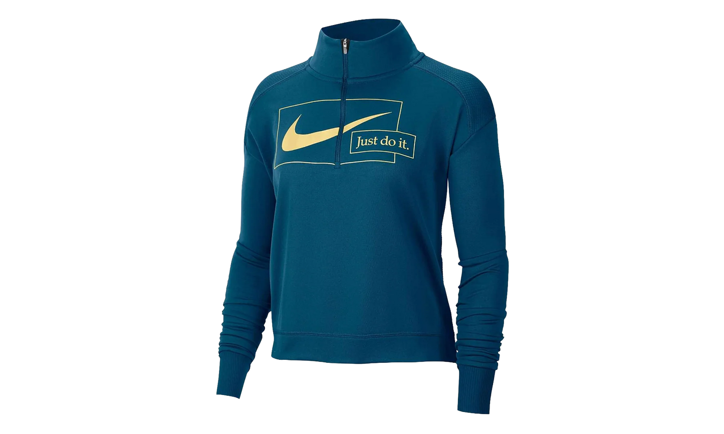 Icon Clash Midlayer Insulated Half Zip Top WMNS "Valerian Blue / Metallic Gold" CZ1624 460