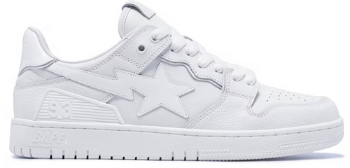 A Bathing Ape SK8 Sta Triple White Patent Leather