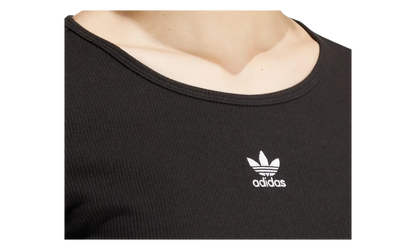 Essentials Ribbed Crop Long Sleeve Tee WMNS "Black" IW5725