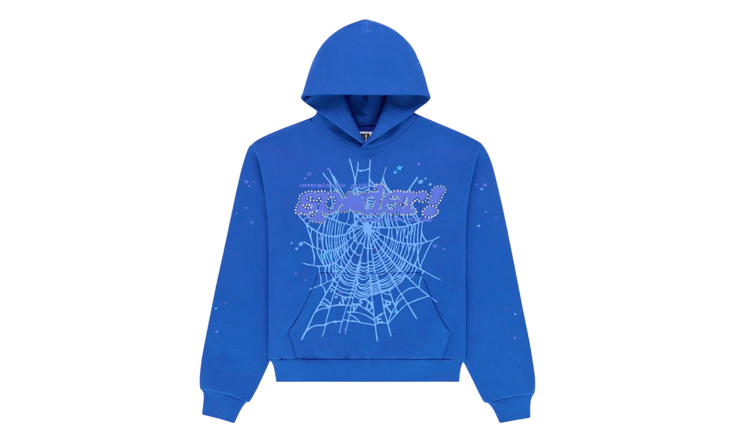 Rhinestone Punk V2 Hoodie "Blue" SP5der408