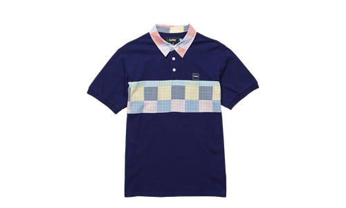 South Hampton Seersucker Patchwork Polo Shirt "Navy" 1542K3855 NVY