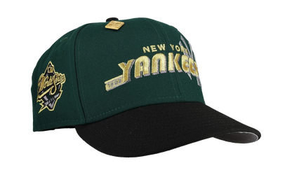 59FIFTY New York Yankees 1999 World Series Script Fitted Hat "Green / Gold" NE251