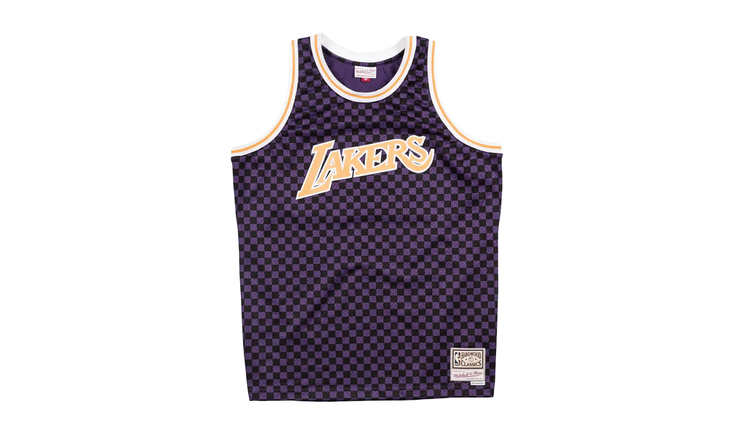 NBA Checked Swingman Jersey "Los Angeles Lakers - Purple / Black" BA8A46 LAL L MYS